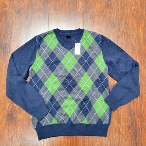 NWT Boy's GAP sweater Navy Blue & Green Size XL 12